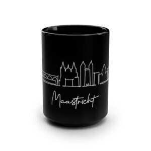 Maastricht City Skyline Black Mug 15oz Ceramic