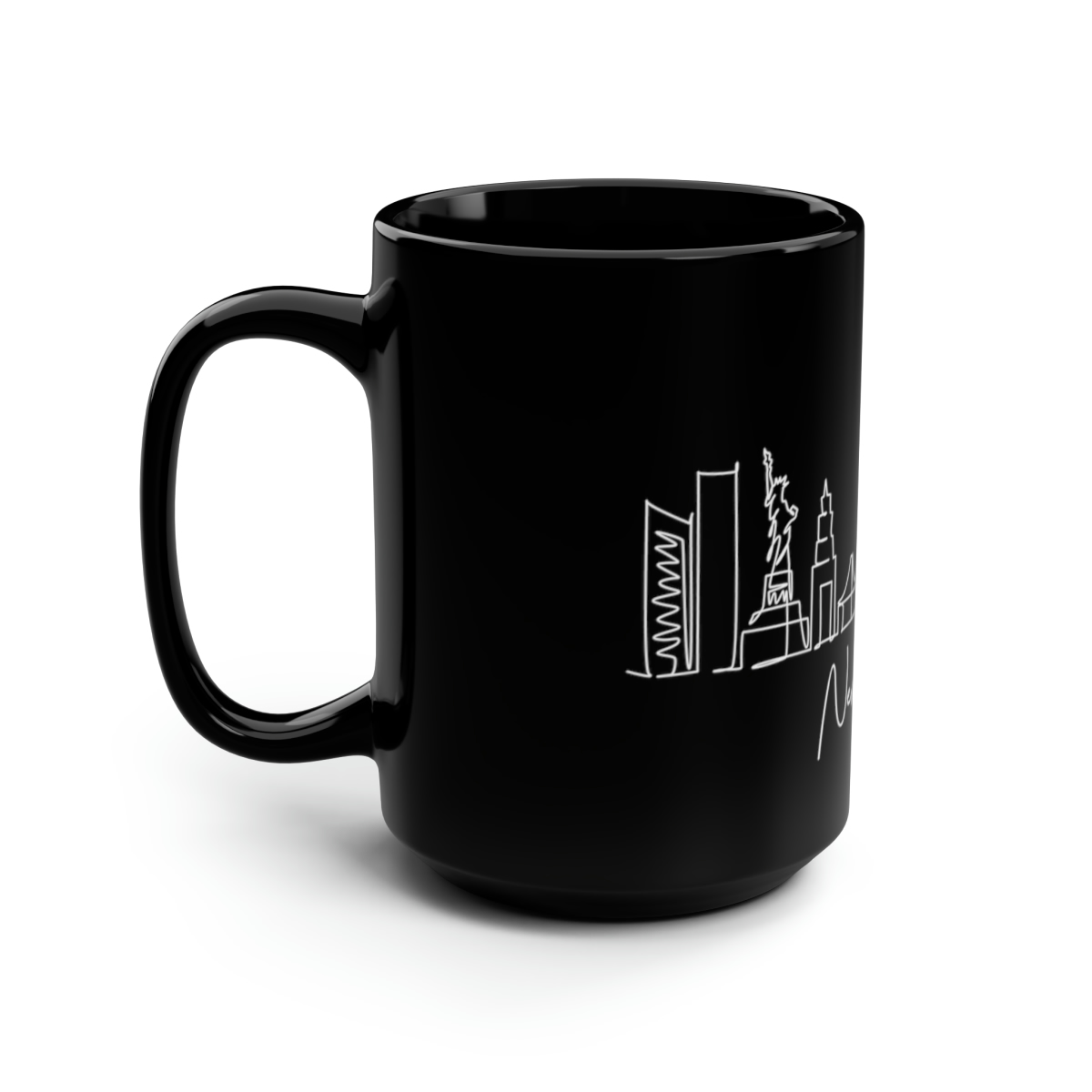 New York Skyline Black Mug 15oz Ceramic - Image 4