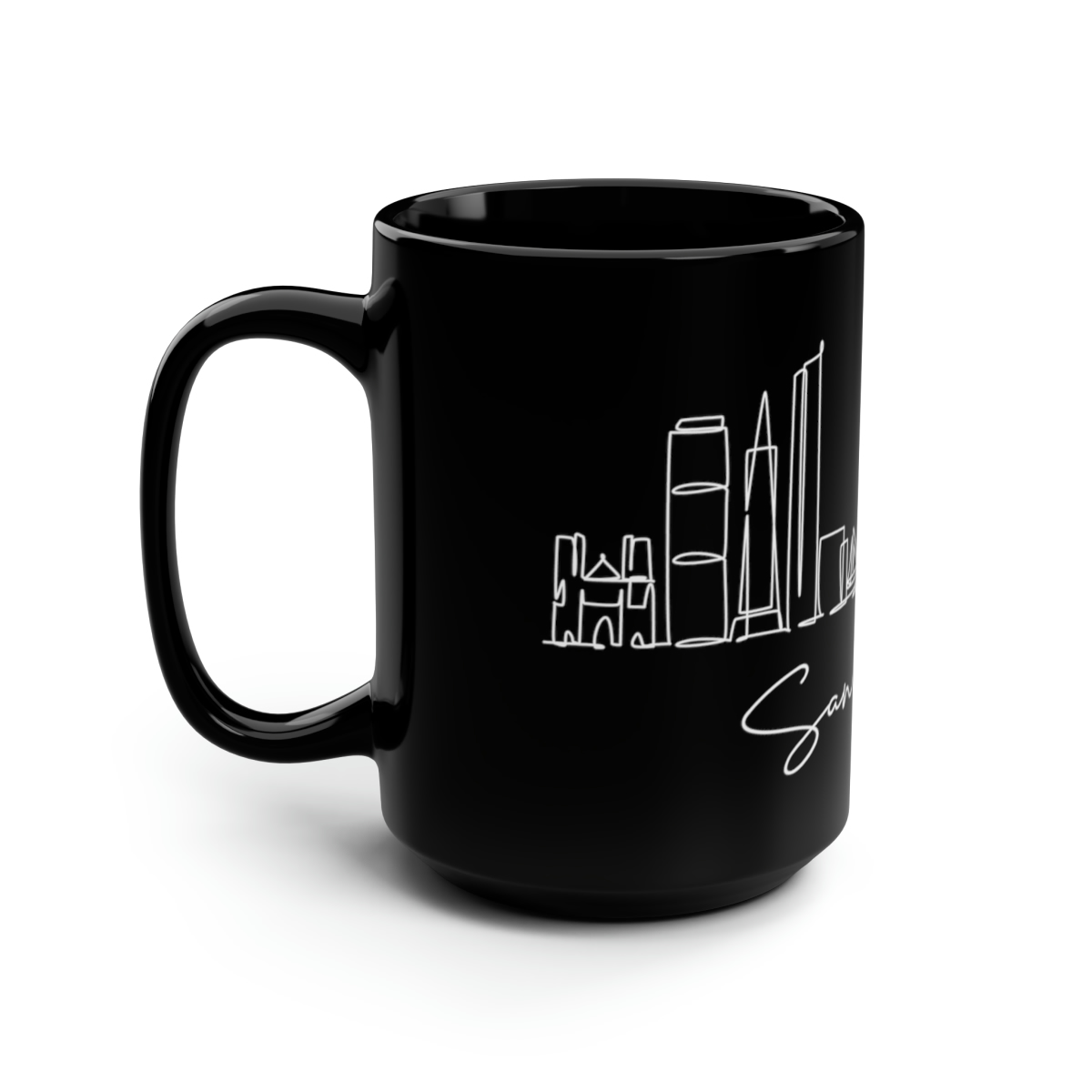 San Francisco City Skyline Black Mug 15oz Ceramic - Image 4