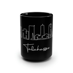 Tallahassee City Skyline Black Mug 15oz Ceramic