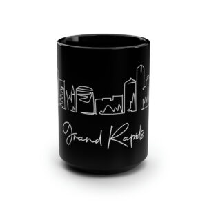 Grand Rapids City Skyline Black Mug 15oz Ceramic
