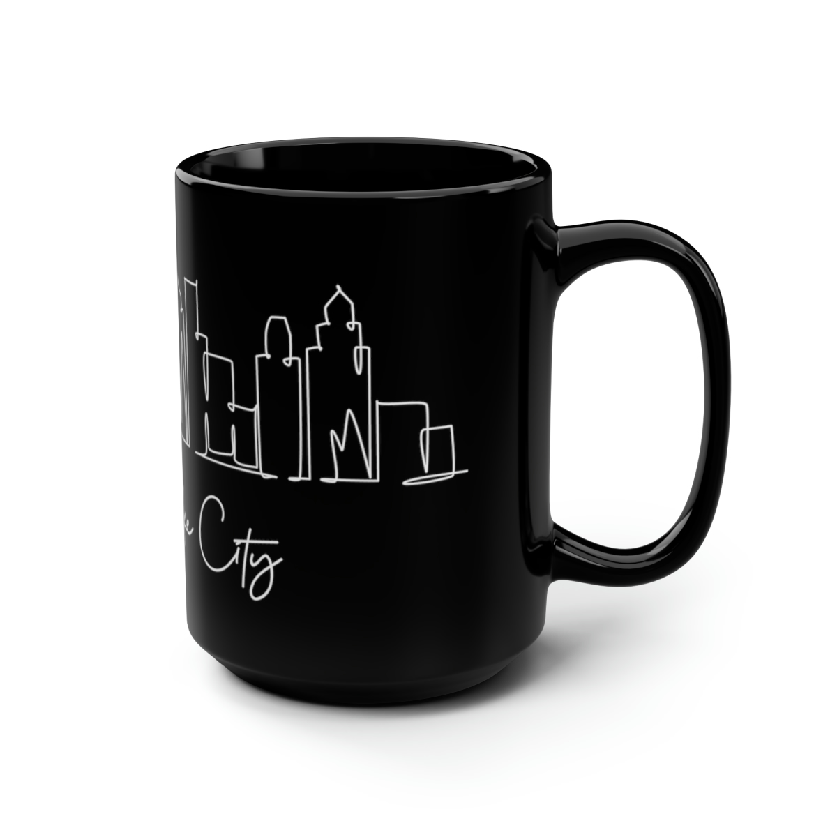 Salt Lake City Utah Skyline Black Mug 15oz Ceramic - Image 2