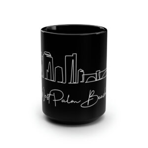 West Palm Beach Skyline Skyline Black Mug 15oz Ceramic