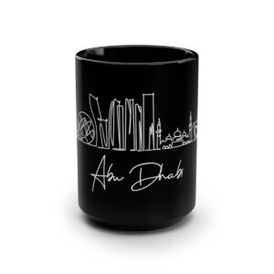 Abu Dhabi City Skyline UAE Black Mug 15oz Ceramic