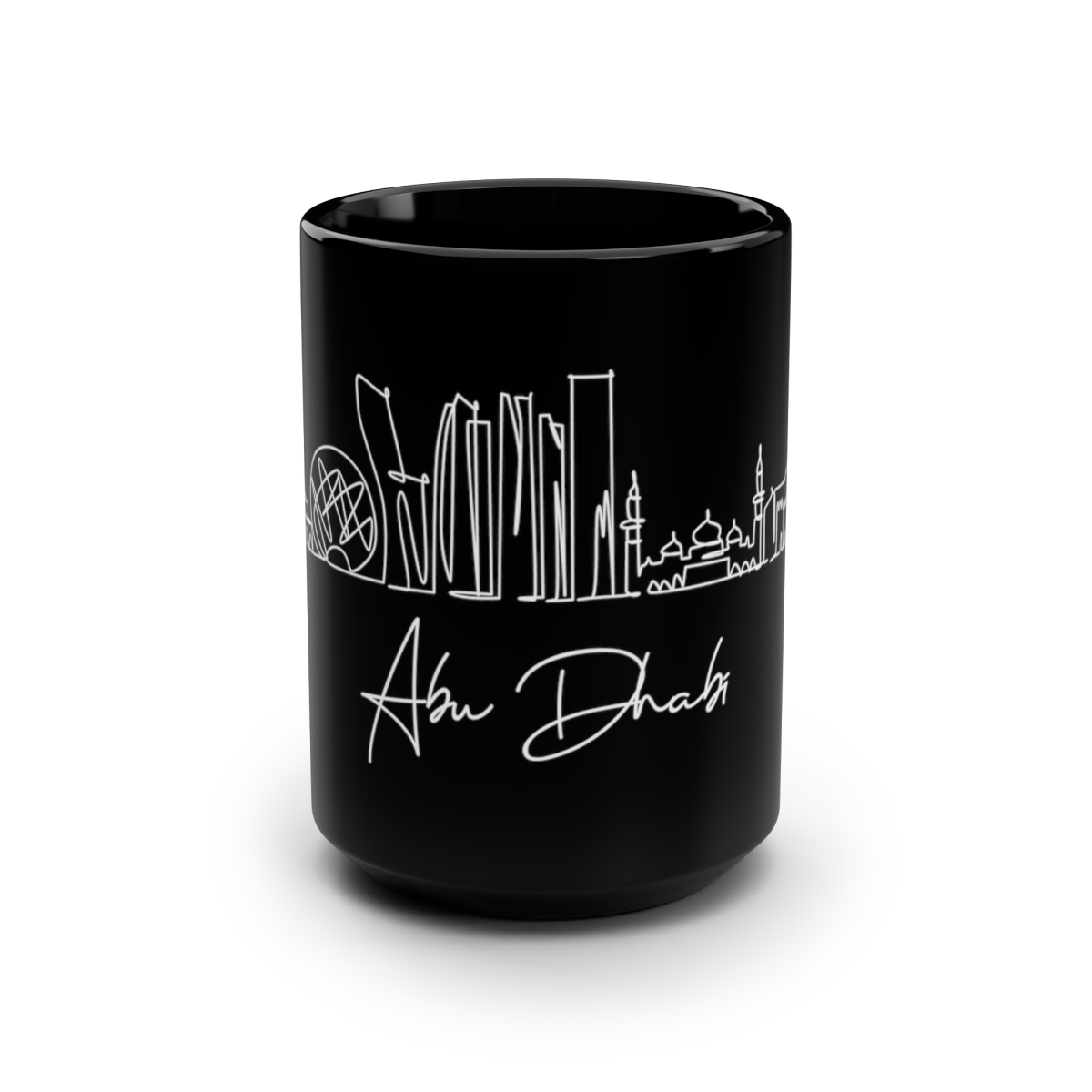 Abu Dhabi City Skyline UAE Black Mug 15oz Ceramic
