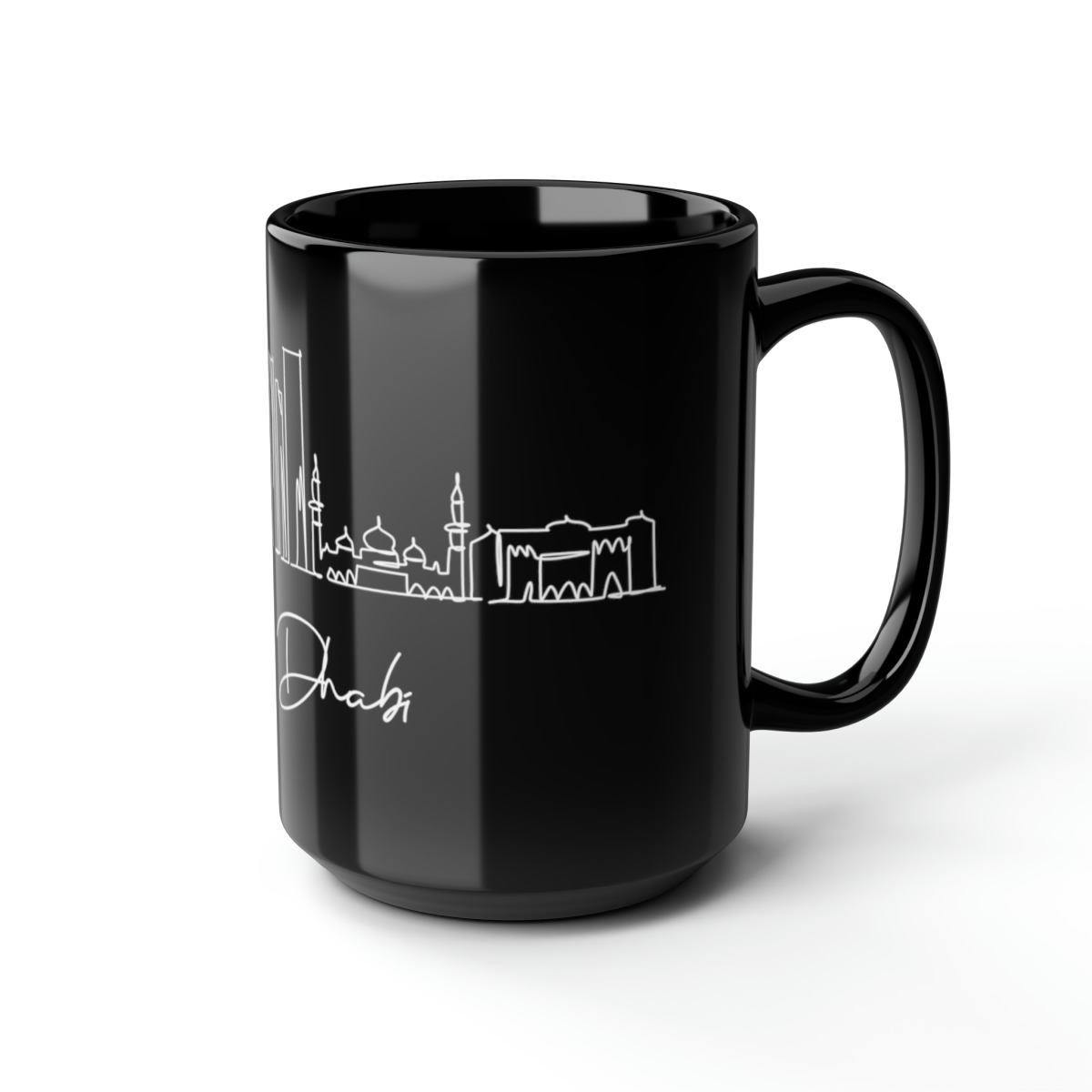 Abu Dhabi City Skyline UAE Black Mug 15oz Ceramic - Image 6