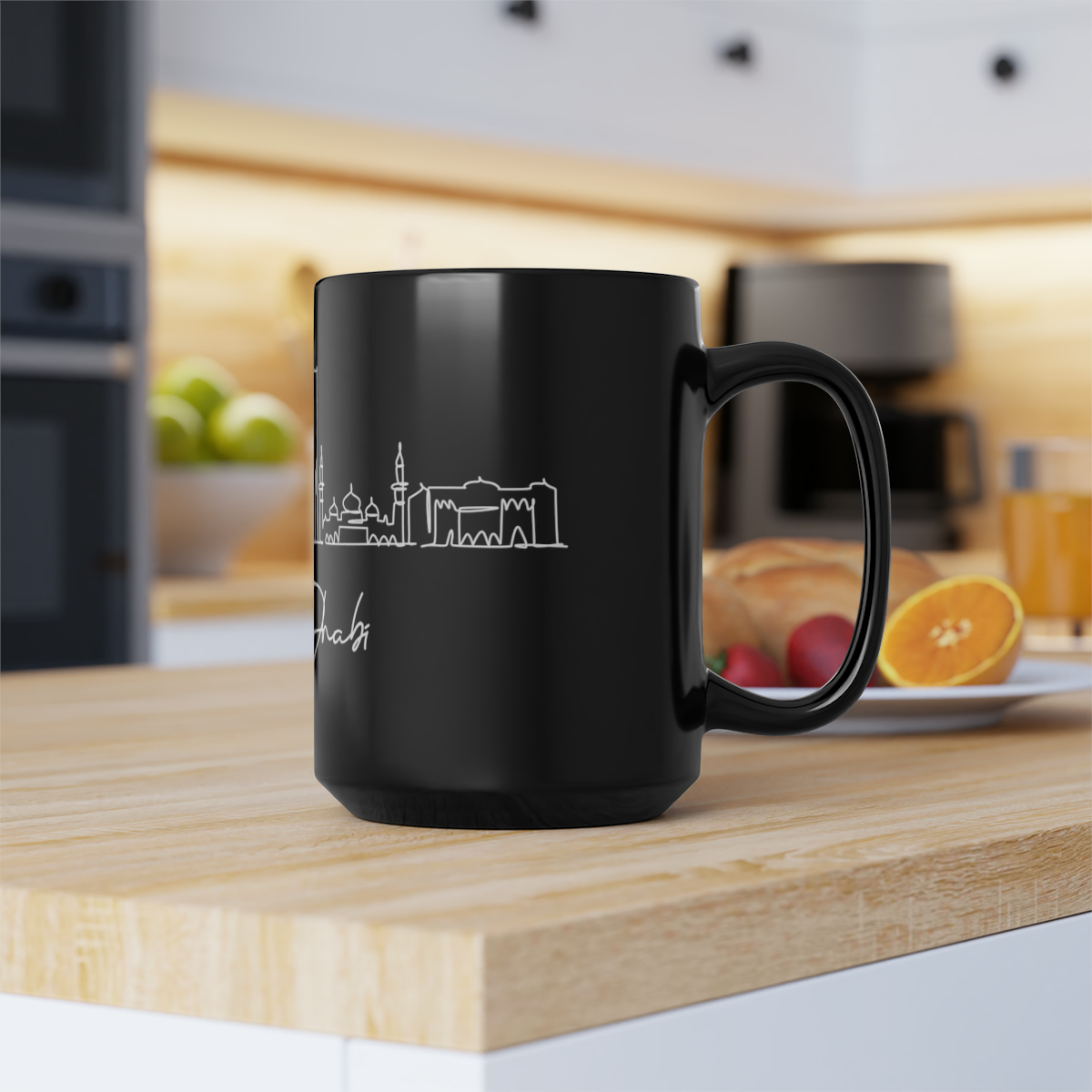 Abu Dhabi City Skyline UAE Black Mug 15oz Ceramic - Image 7