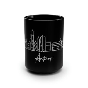 Antwerp City Skyline Black Mug 15oz Ceramic