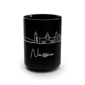 Nassau City Skyline Bahamas Black Mug 15oz Ceramic