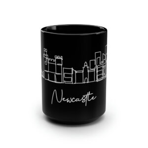 Newcastle City Skyline Black Mug 15oz Ceramic
