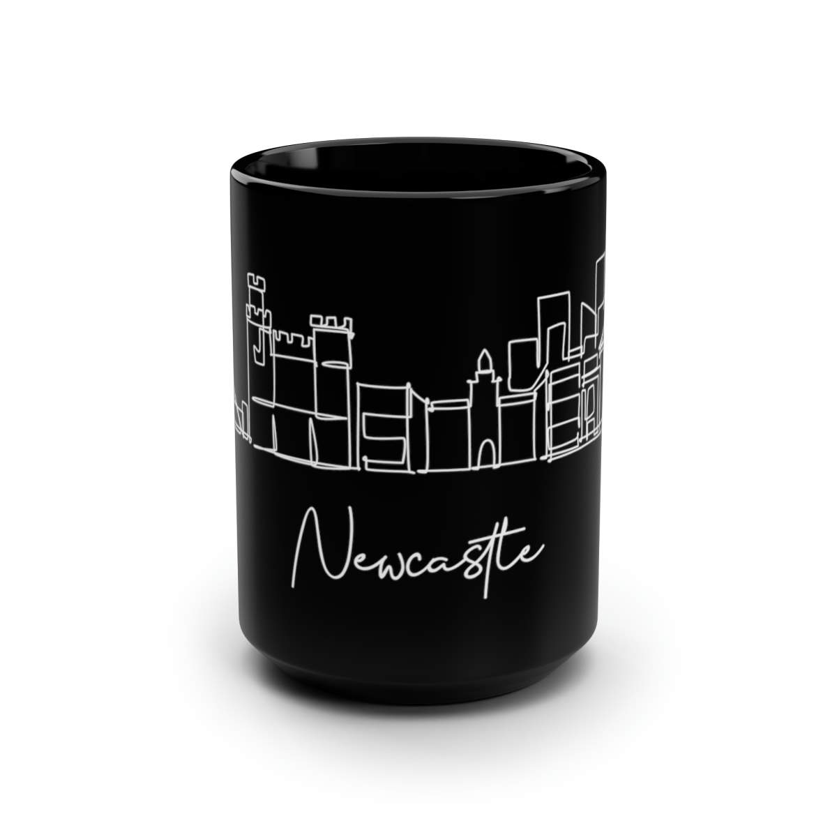 Newcastle City Skyline Black Mug 15oz Ceramic