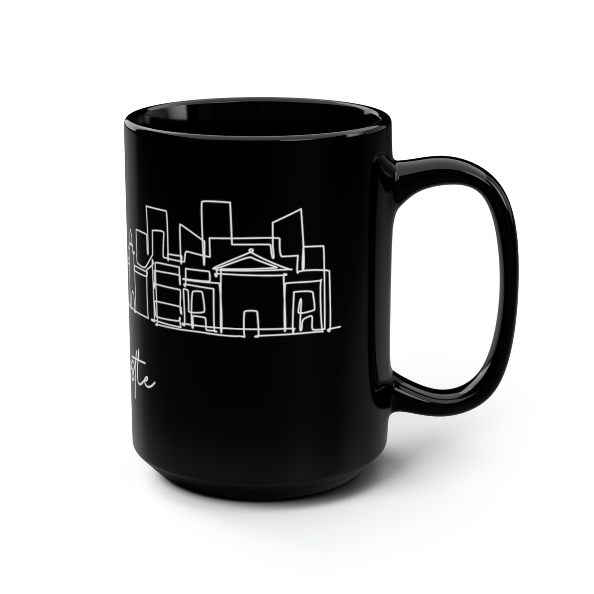 Newcastle City Skyline Black Mug 15oz Ceramic - Image 2