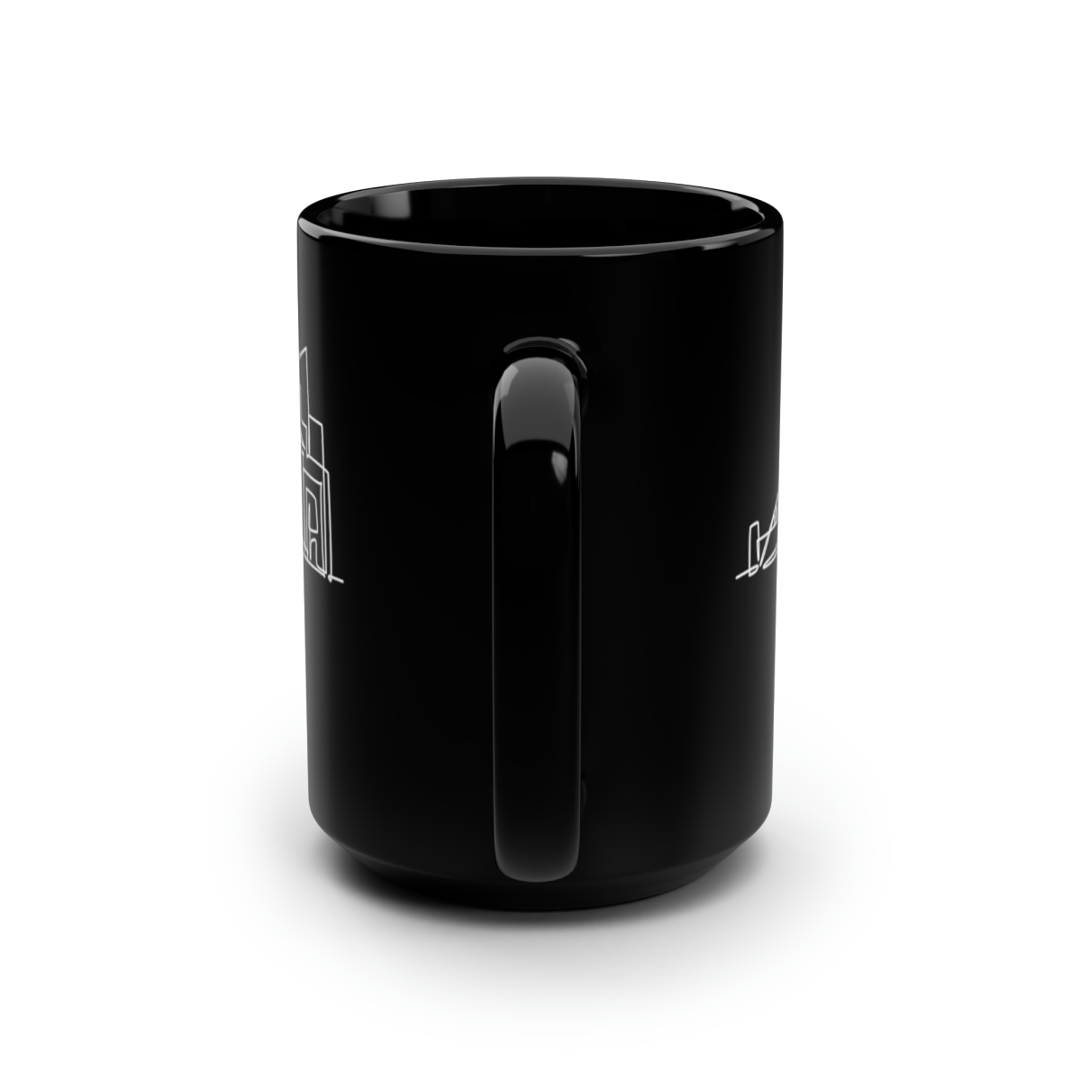 Newcastle City Skyline Black Mug 15oz Ceramic - Image 3