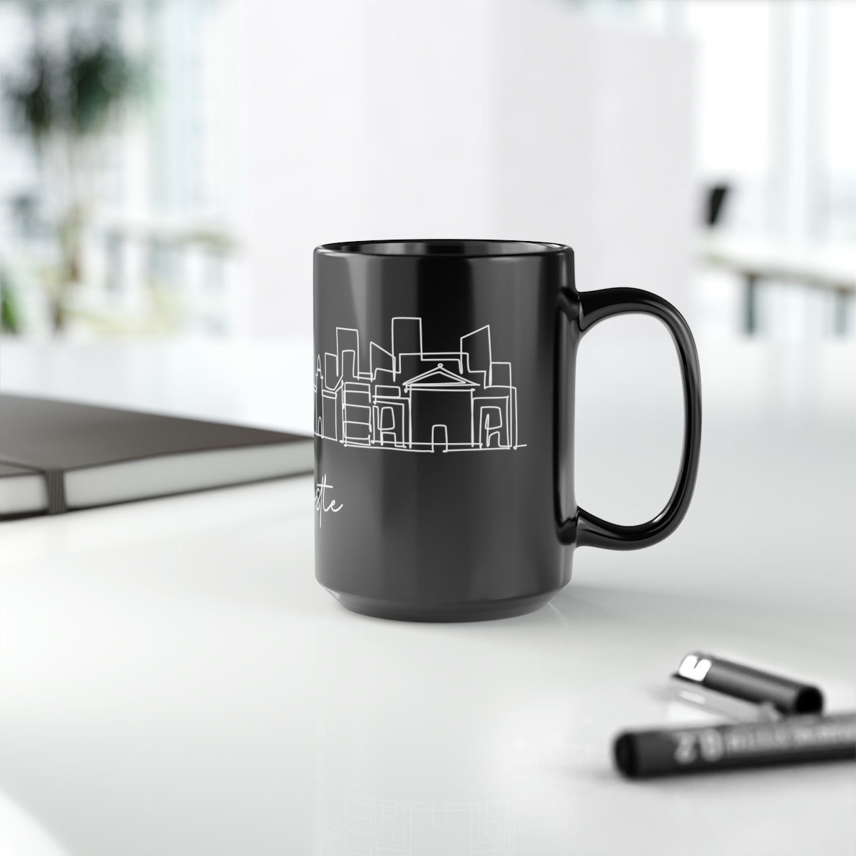 Newcastle City Skyline Black Mug 15oz Ceramic - Image 9
