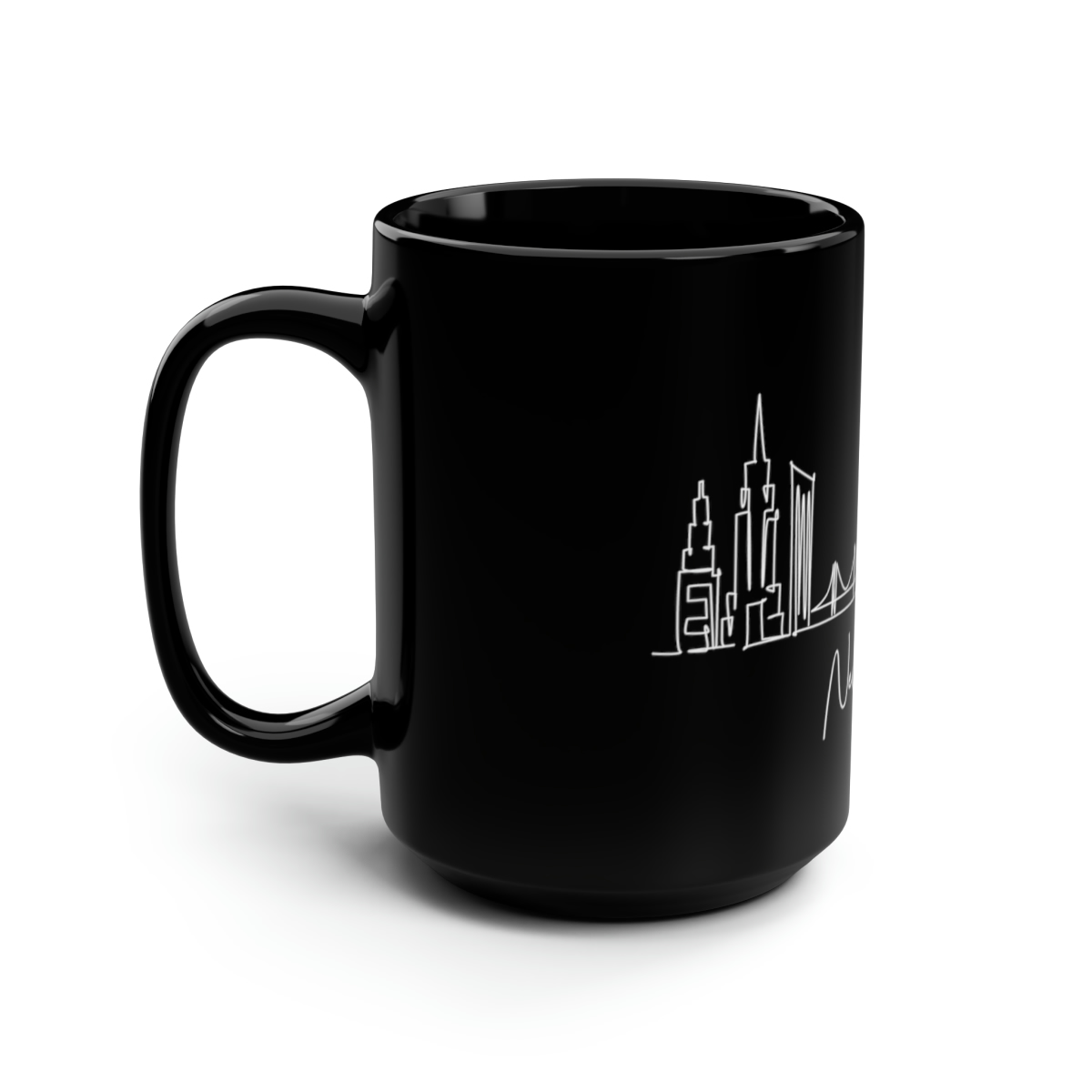New York City Skyline 2 Black Mug 15oz Ceramic - Image 4