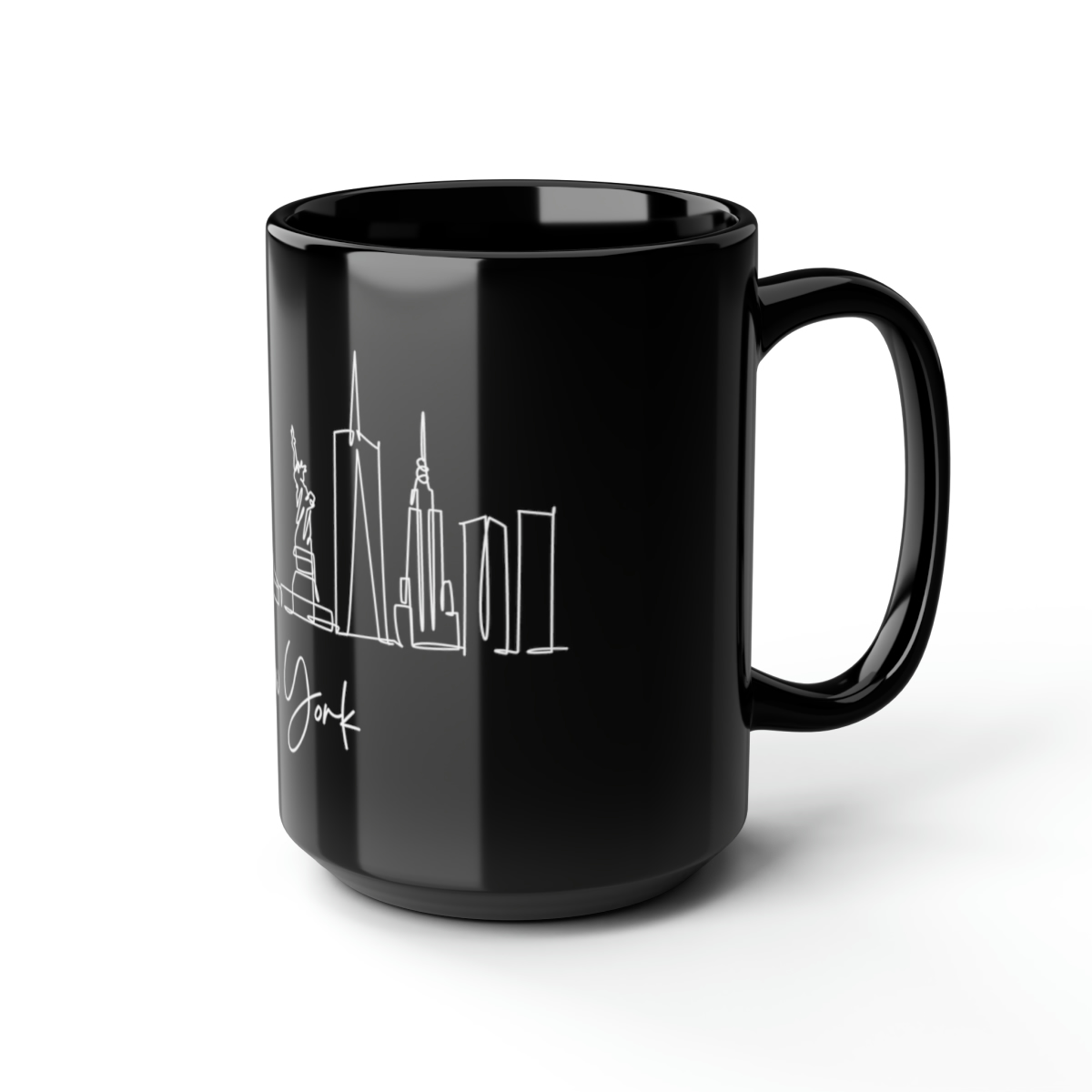 New York City Skyline 2 Black Mug 15oz Ceramic - Image 6