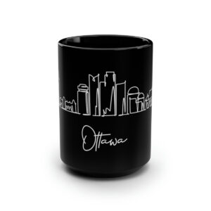 Ottawa City Skyline Canada Black Mug 15oz Ceramic
