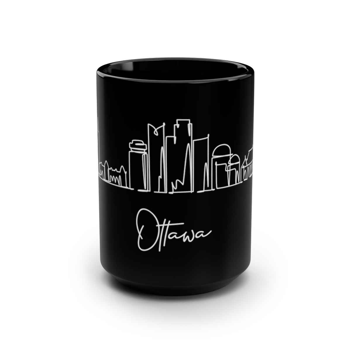 Ottawa City Skyline Canada Black Mug 15oz Ceramic