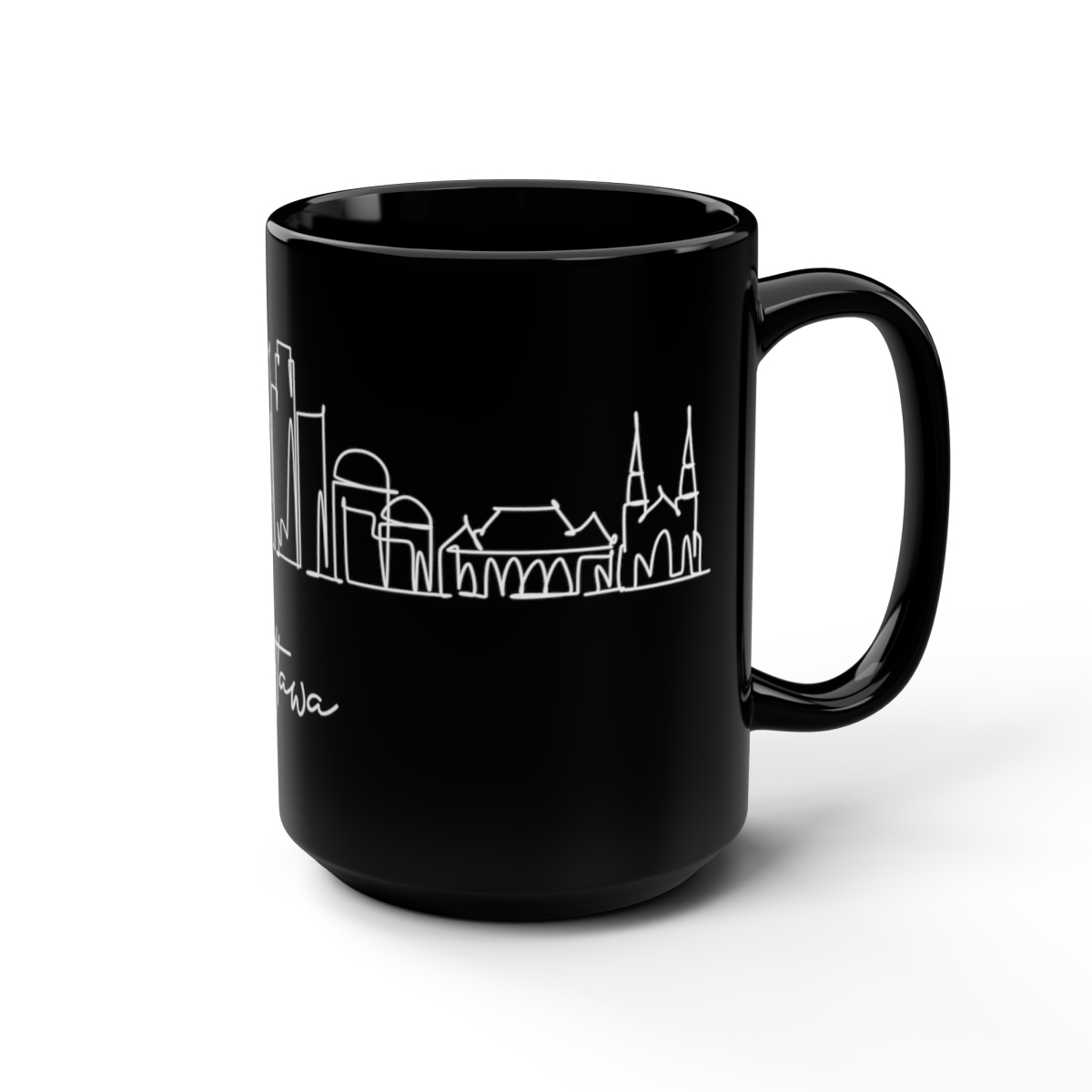 Ottawa City Skyline Canada Black Mug 15oz Ceramic - Image 5