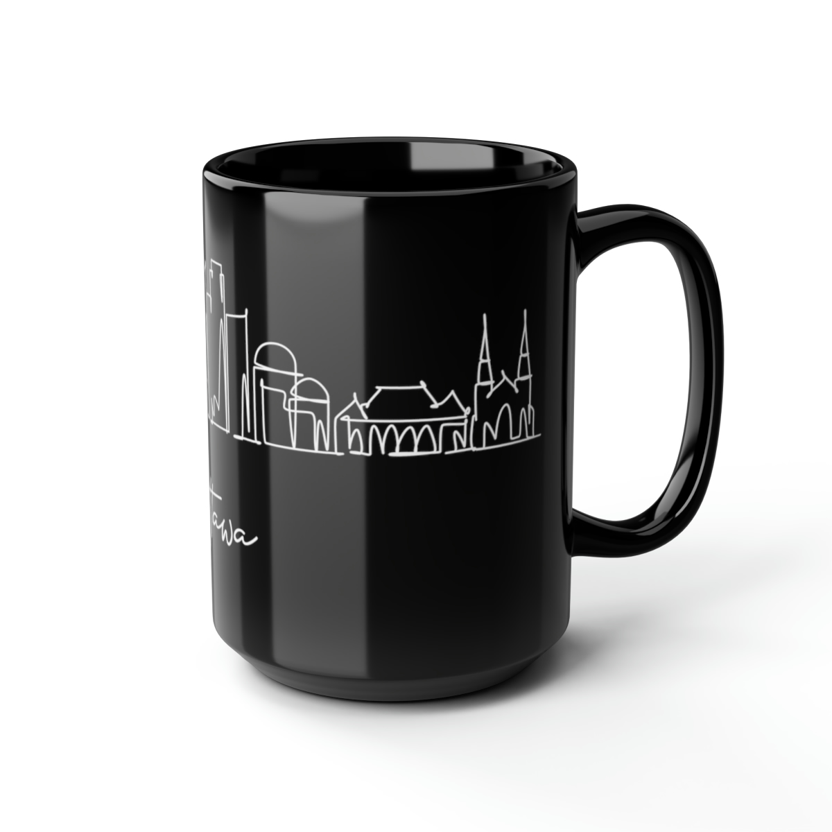 Ottawa City Skyline Canada Black Mug 15oz Ceramic - Image 6