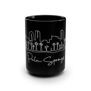 Palm Springs City Skyline Black Mug 15oz Ceramic