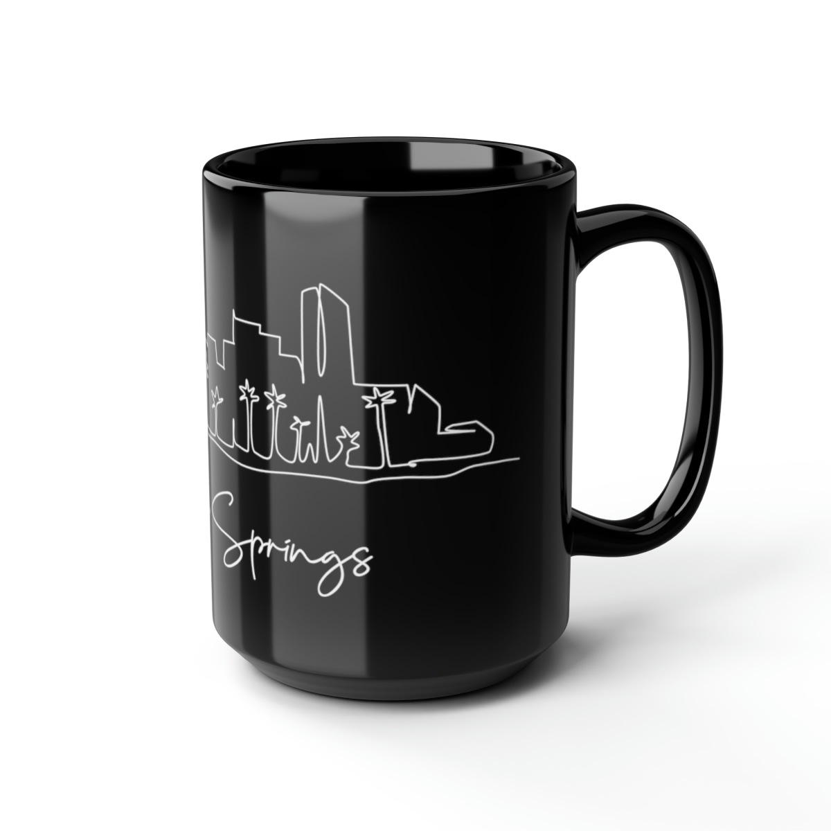Palm Springs City Skyline Black Mug 15oz Ceramic - Image 6