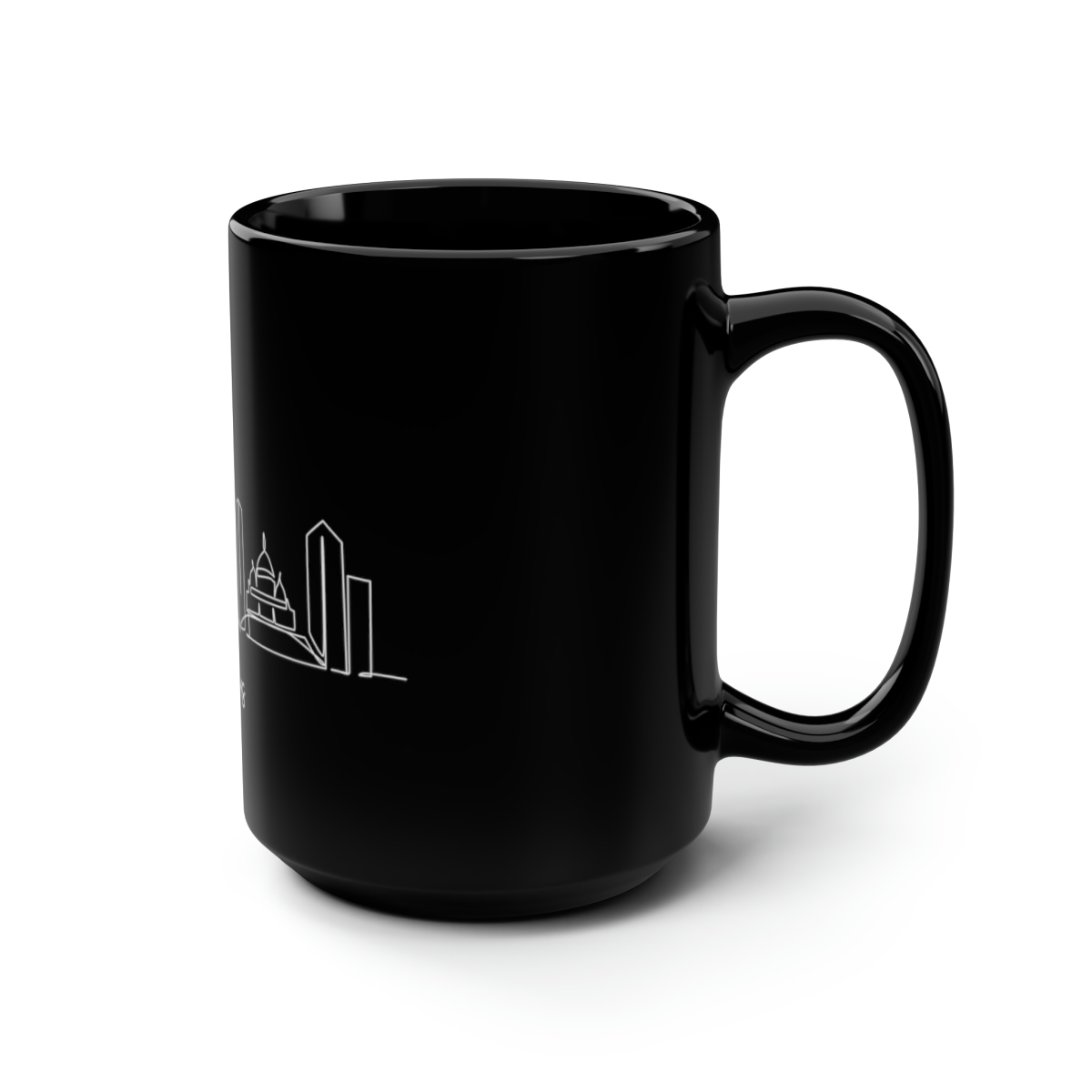 Paris City Skyline France Black Mug 15oz Ceramic - Image 2