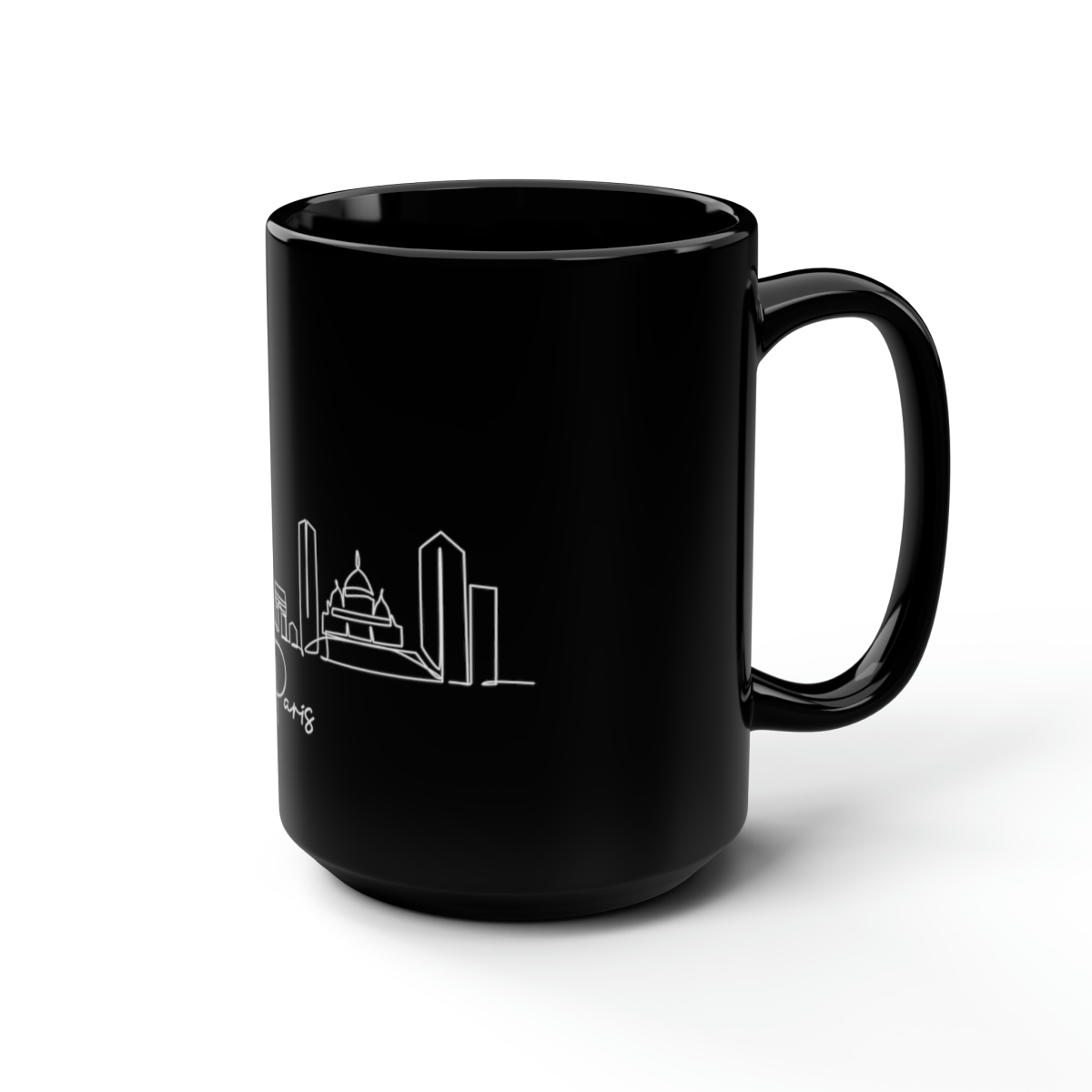 Paris City Skyline France Black Mug 15oz Ceramic - Image 5