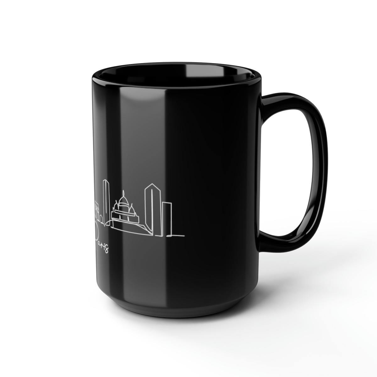 Paris City Skyline France Black Mug 15oz Ceramic - Image 6