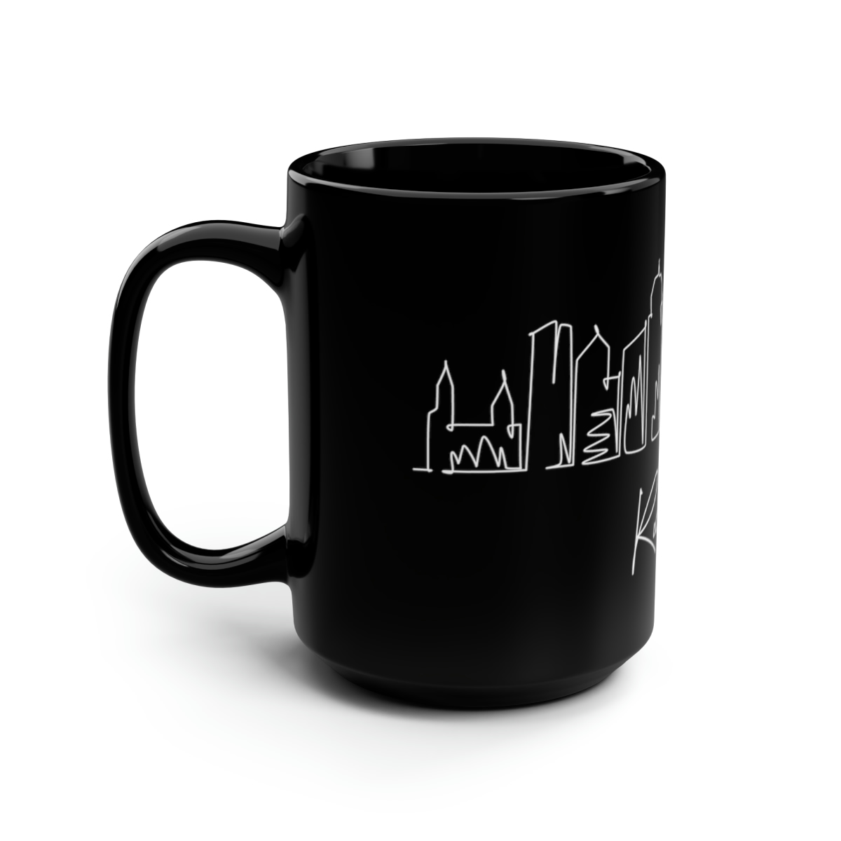 Rochester City Skyline New York Black Mug 15oz Ceramic - Image 4