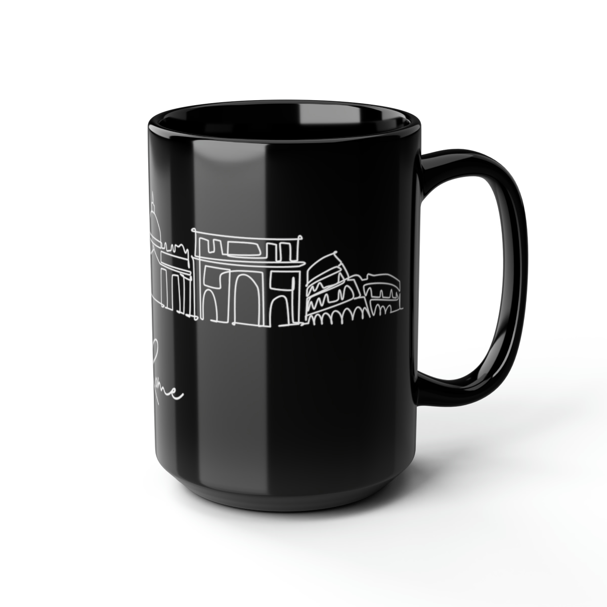 Rome City Skyline Italy Black Mug 15oz Ceramic - Image 6
