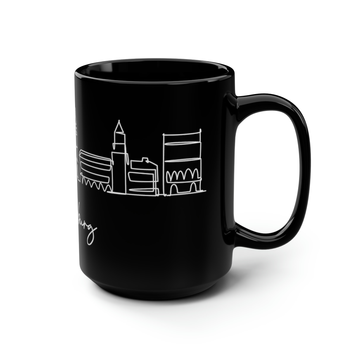 Salzburg City Skyline Black Mug 15oz Ceramic - Image 2