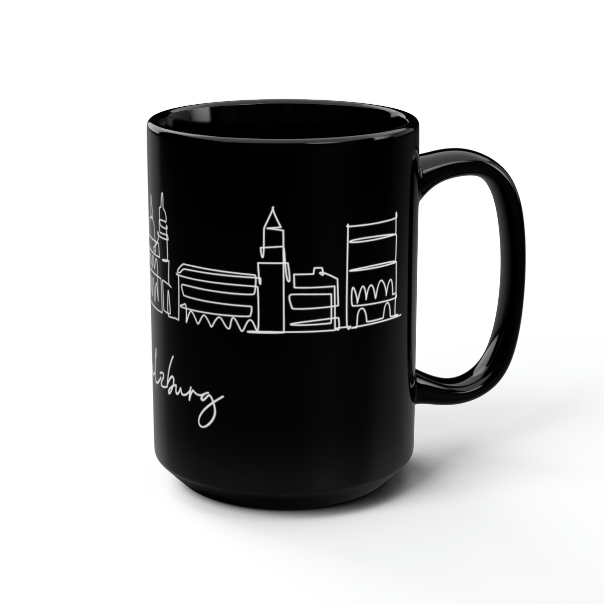 Salzburg City Skyline Black Mug 15oz Ceramic - Image 5