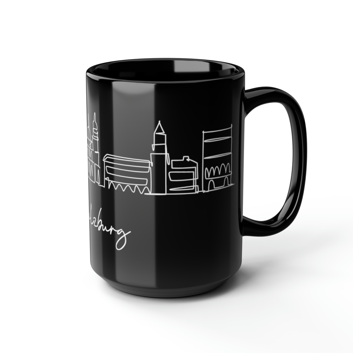 Salzburg City Skyline Black Mug 15oz Ceramic - Image 6