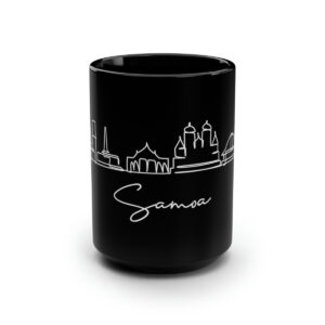Samoa City Skyline Oceania Black Mug 15oz Ceramic