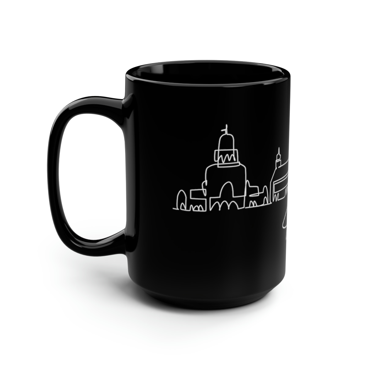 Sofia City Skyline Bulgaria Black Mug 15oz Ceramic - Image 4