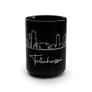 Tallahassee City Skyline 1 Black Mug 15oz Ceramic