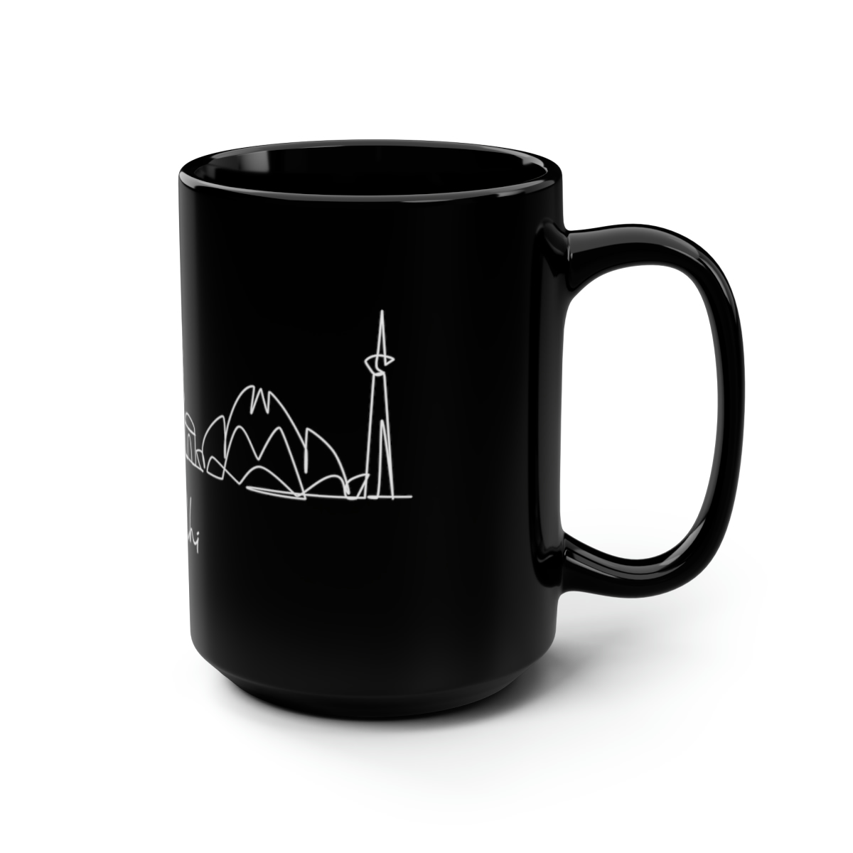 Delhi City Skyline India Black Mug 15oz Ceramic - Image 2