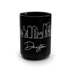 Dayton City Skyline Black Mug 15oz Ceramic