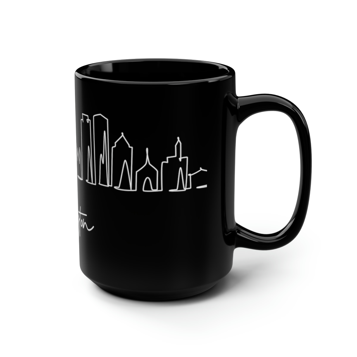 Dayton City Skyline Black Mug 15oz Ceramic - Image 2