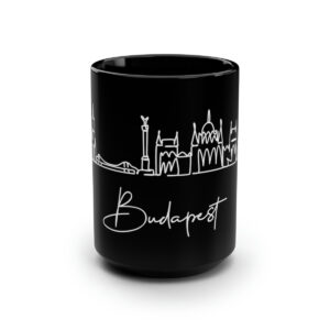 Budapest City Skyline Hungary Black Mug 15oz Ceramic