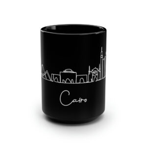 Cairo City Skyline Egypt Black Mug 15oz Ceramic