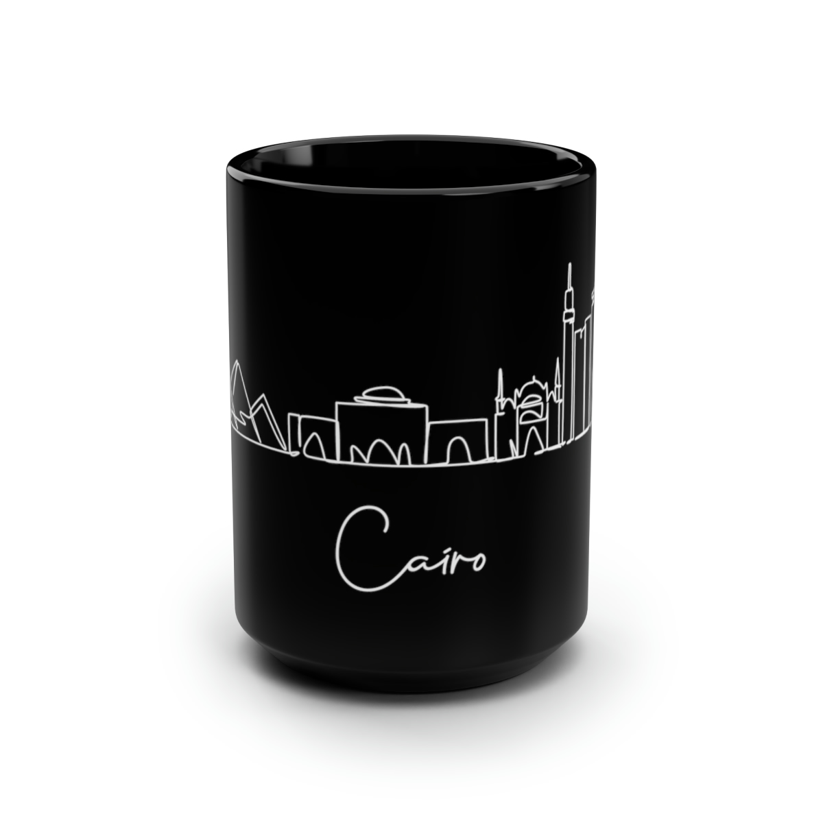Cairo City Skyline Egypt Black Mug 15oz Ceramic
