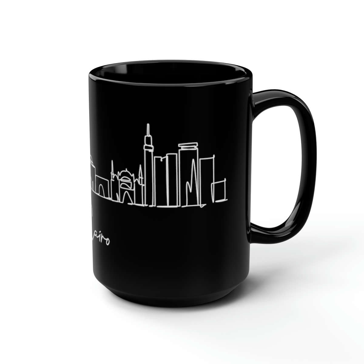 Cairo City Skyline Egypt Black Mug 15oz Ceramic - Image 5