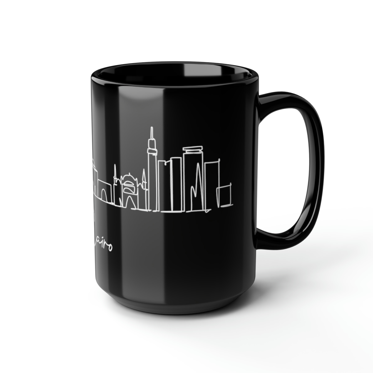 Cairo City Skyline Egypt Black Mug 15oz Ceramic - Image 6