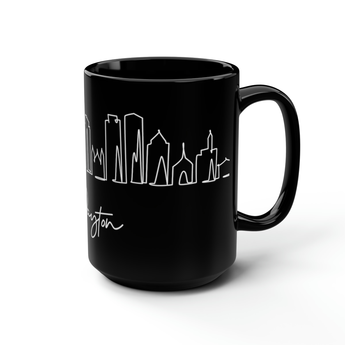 Dayton City Skyline Black Mug 15oz Ceramic - Image 5