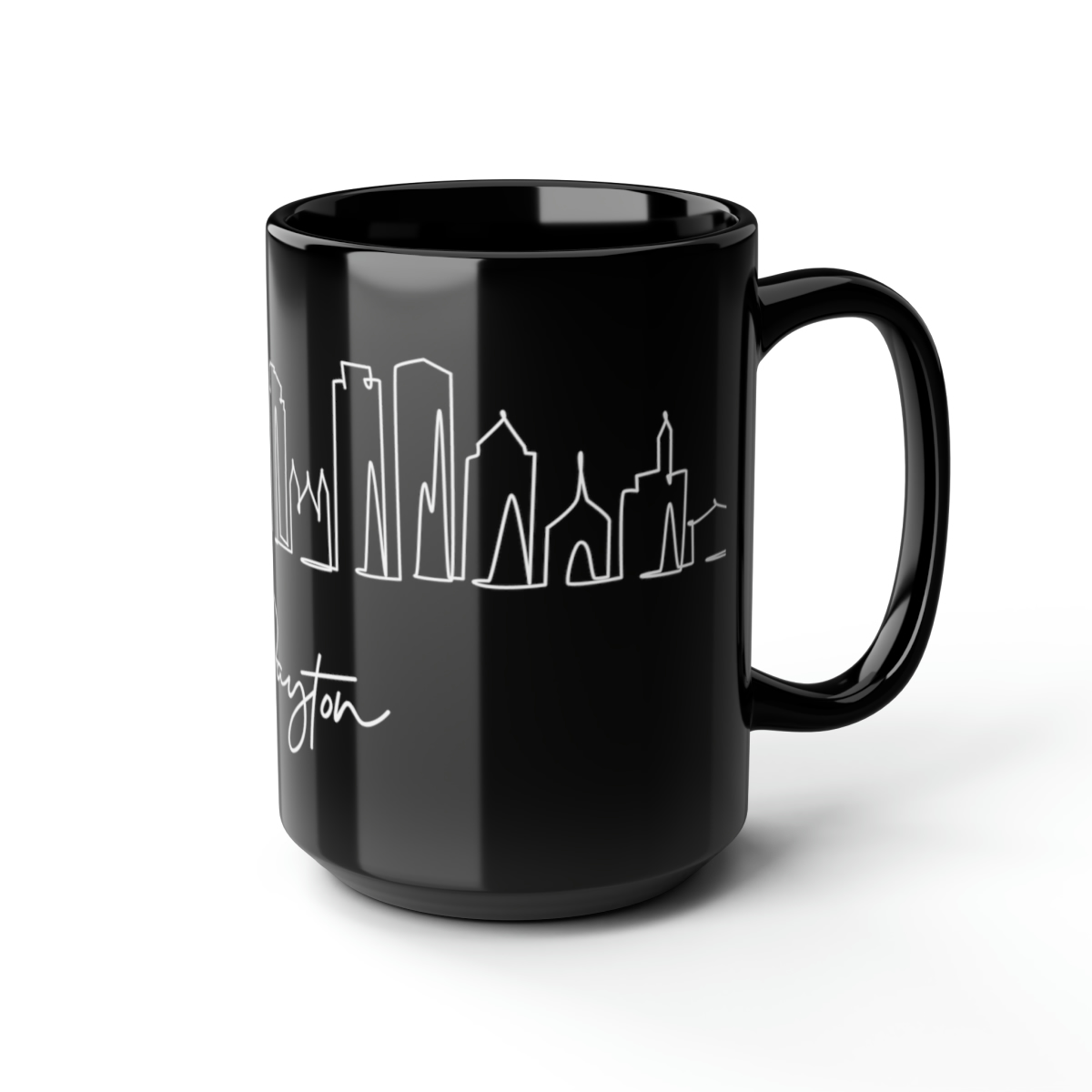 Dayton City Skyline Black Mug 15oz Ceramic - Image 6