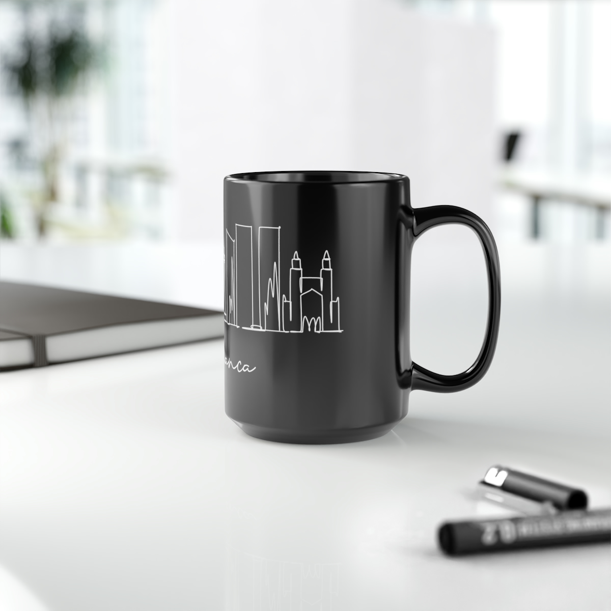 Casablanca City Skyline Black Mug 15oz Ceramic - Image 9