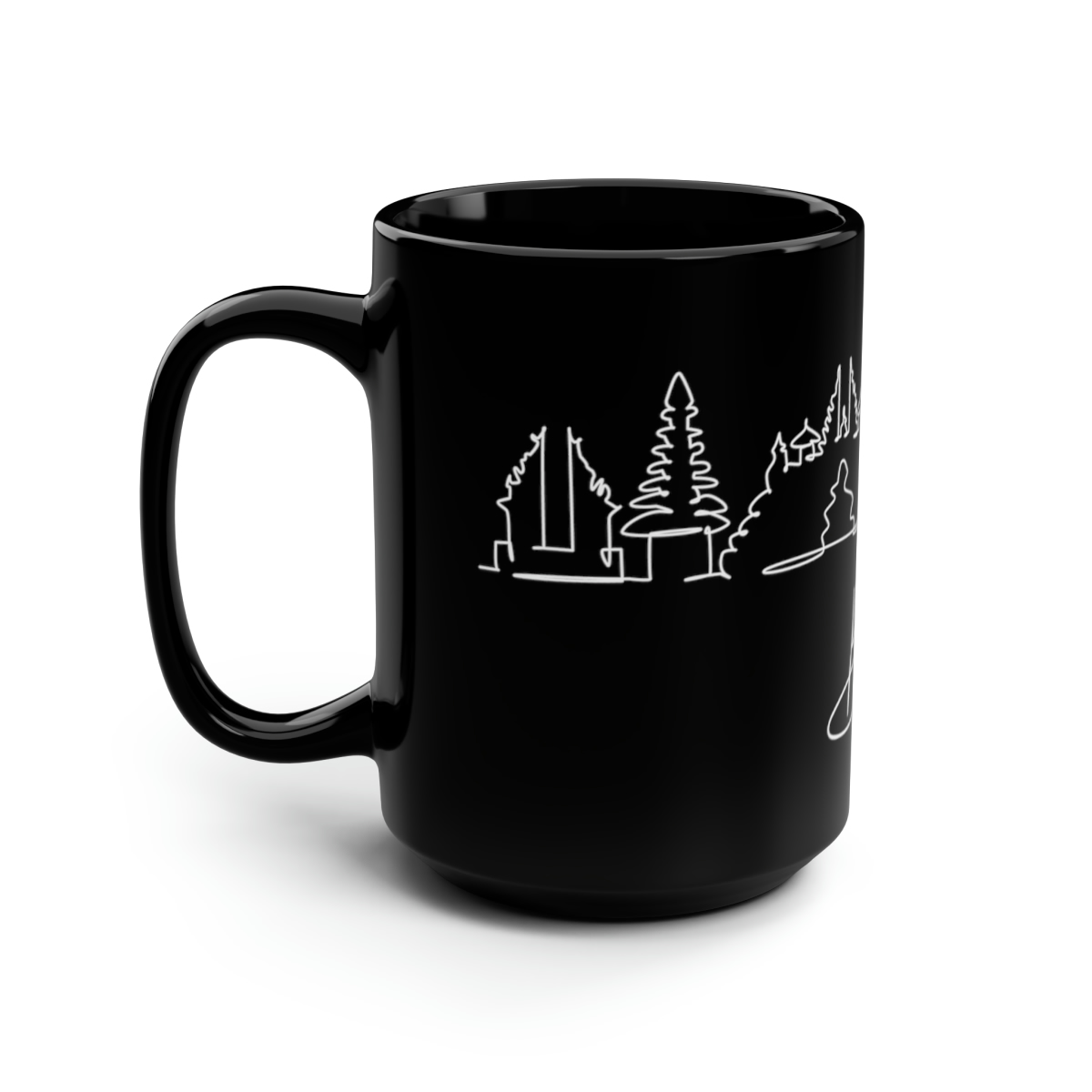 Bali City Skyline Black Mug 15oz Ceramic - Image 4
