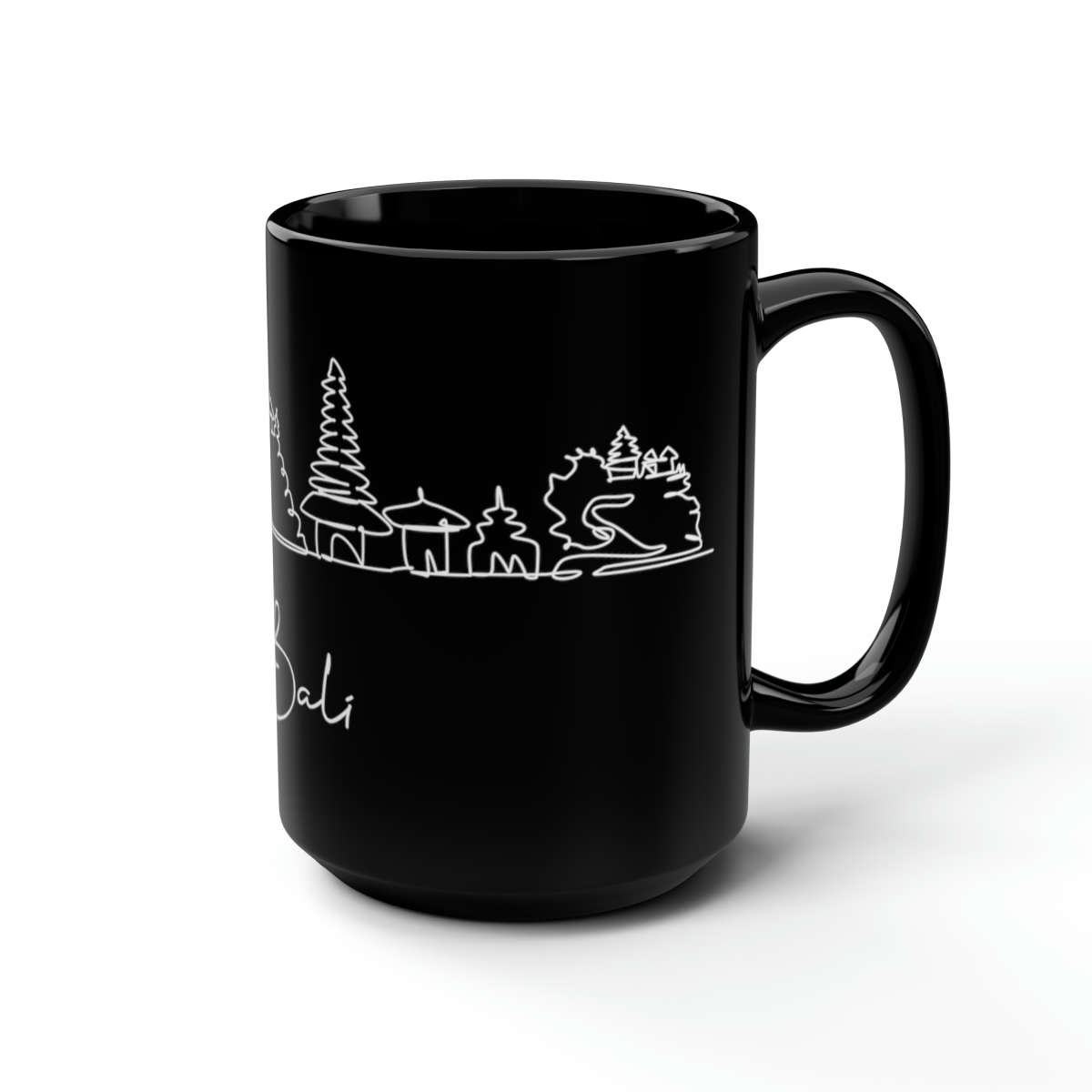 Bali City Skyline Black Mug 15oz Ceramic - Image 5